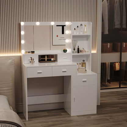 Kira Vanities Table With Mirror - White