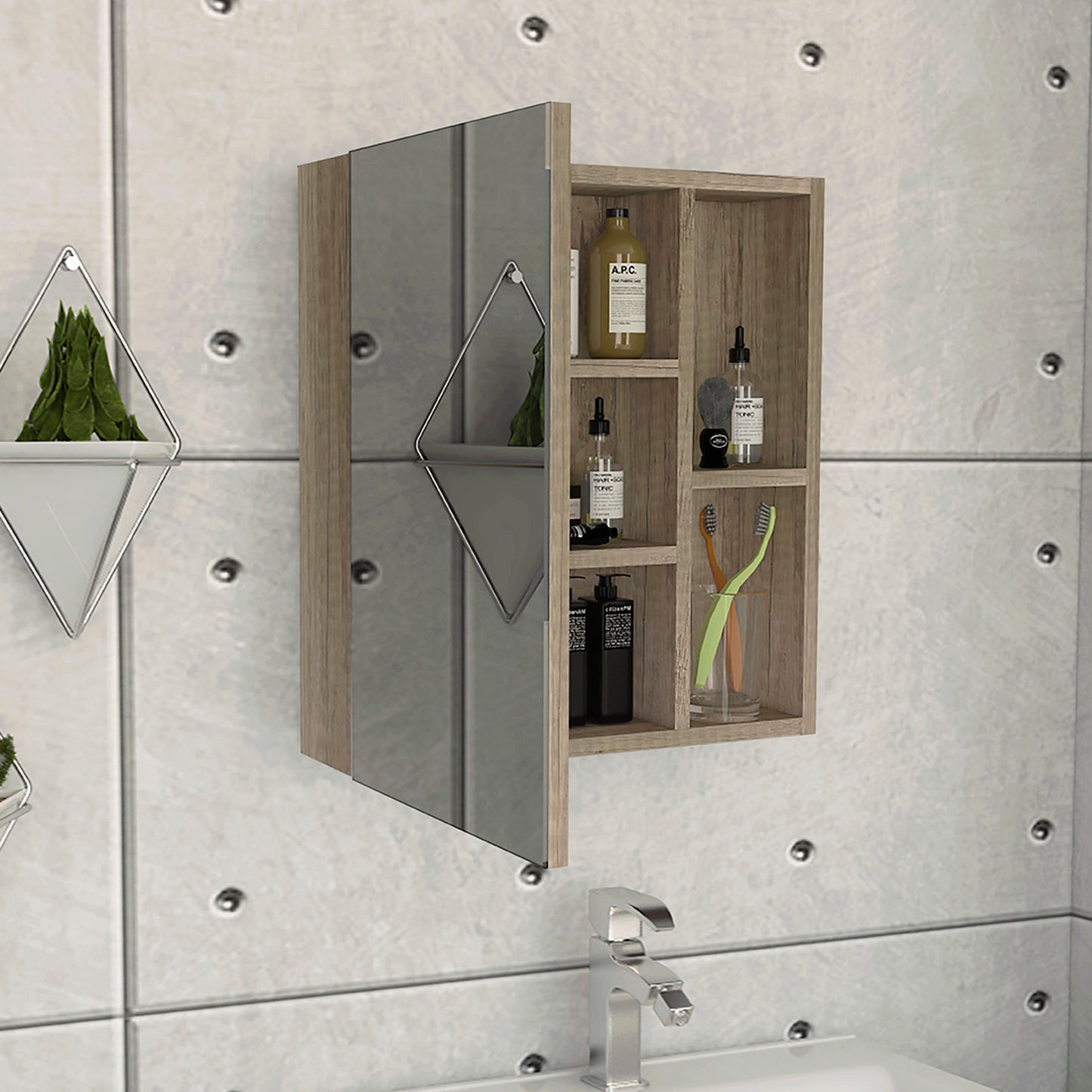 Pine Medicine Cabinet - Beige