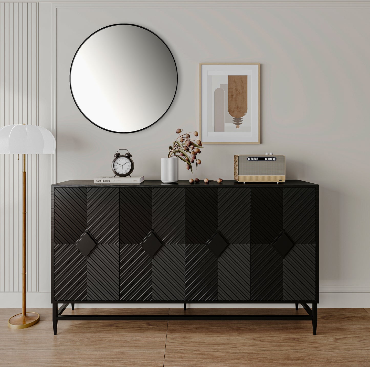 Tricia II Accent Wooden Cabinet - Black