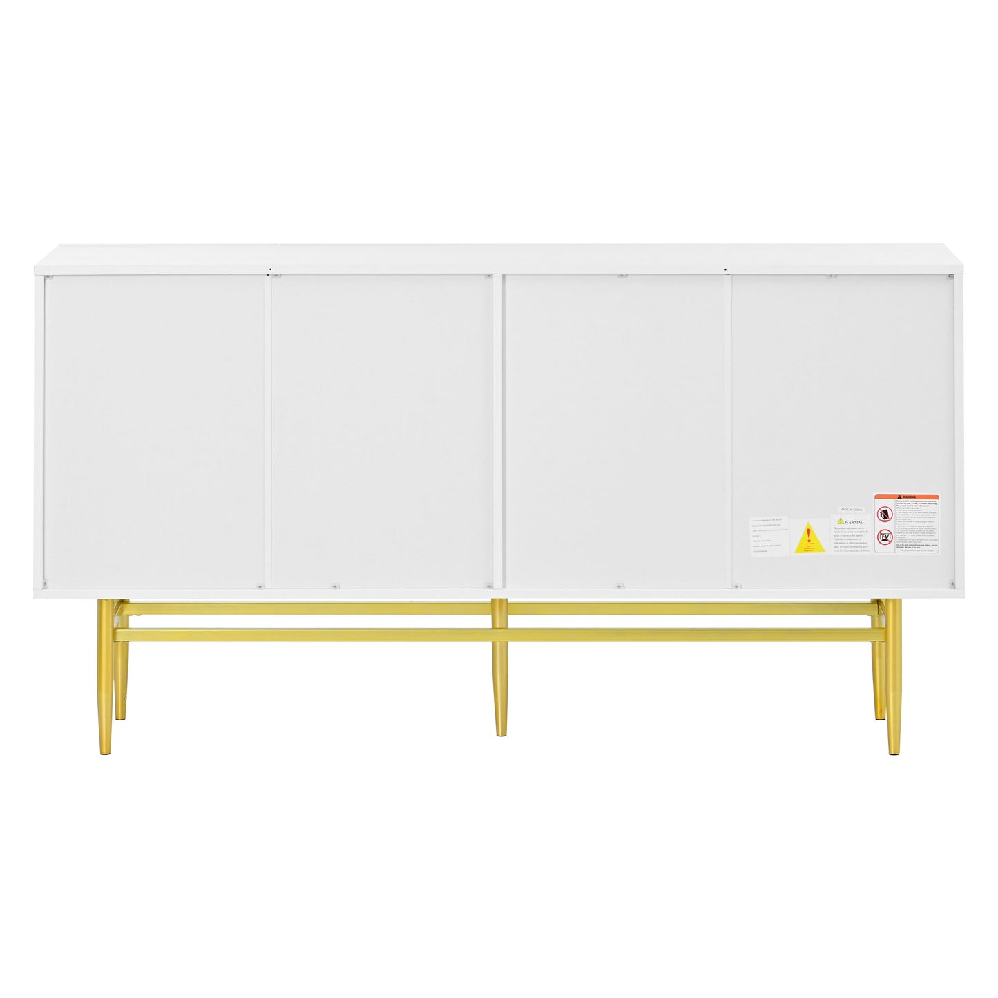 Sylvia Gold Metal Handle Sideboard Buffet - White