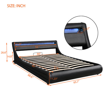 Farah Queen Size Storage Platform Bed w Hydraulic System - Black