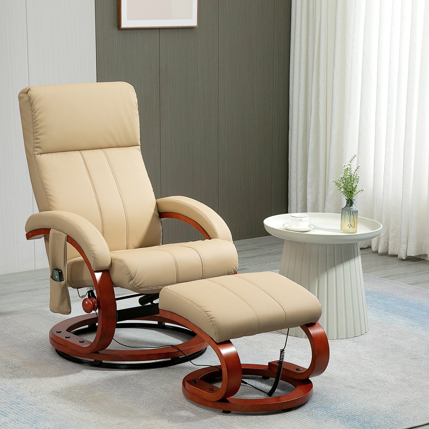 Alana Recliner with 10 Vibration Points and 5 Massage Mode - Beige