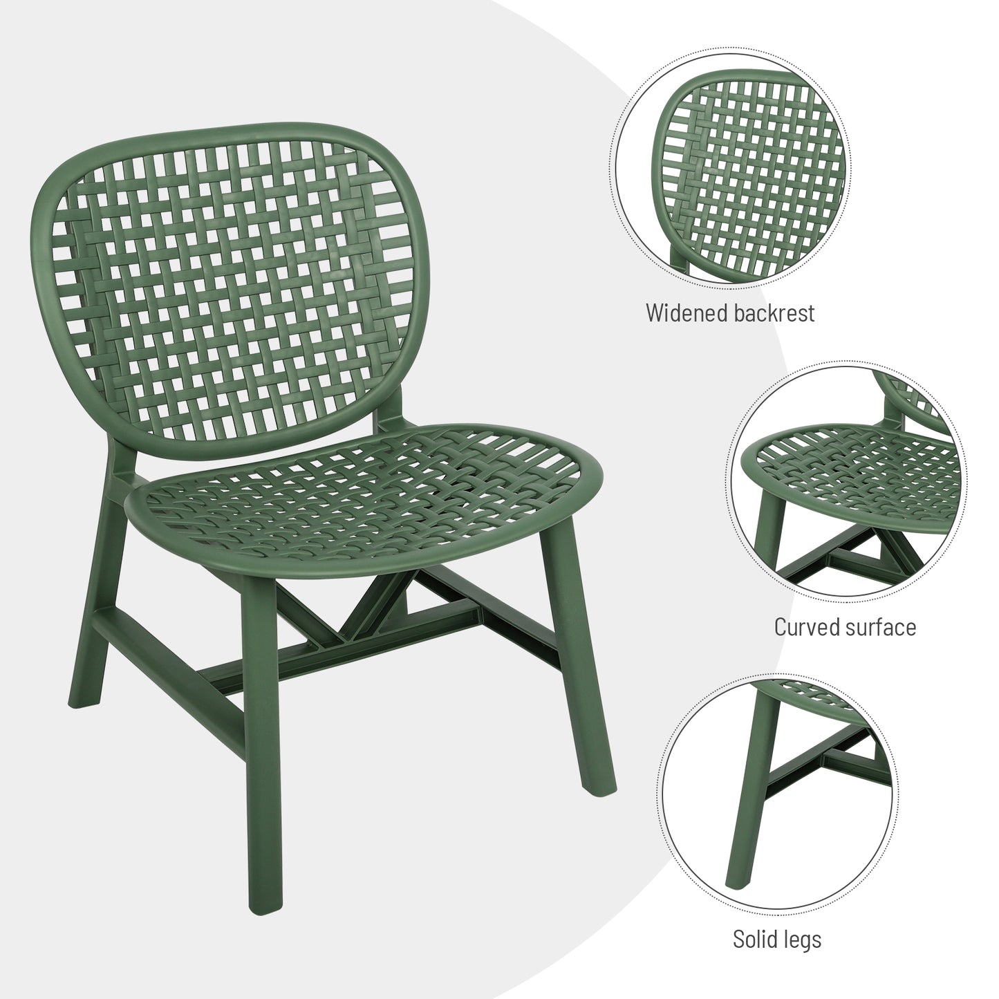 Toccara  3 Pc Retro Patio Table Chair Set - Green