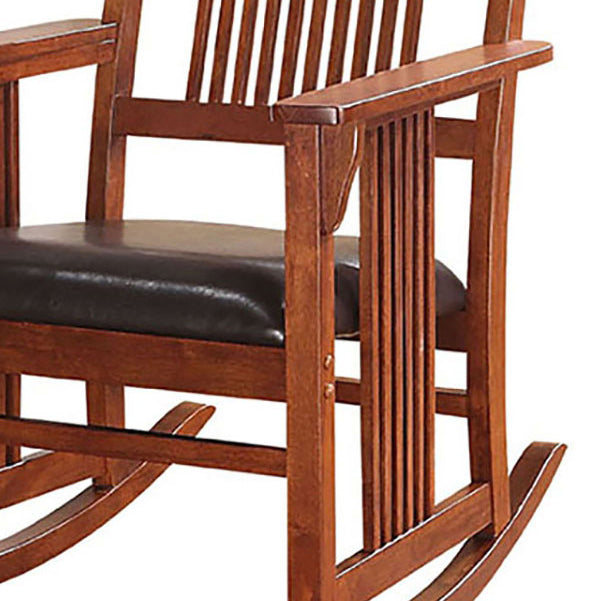 Tegan Rocking Chair with Slat Back - Brown