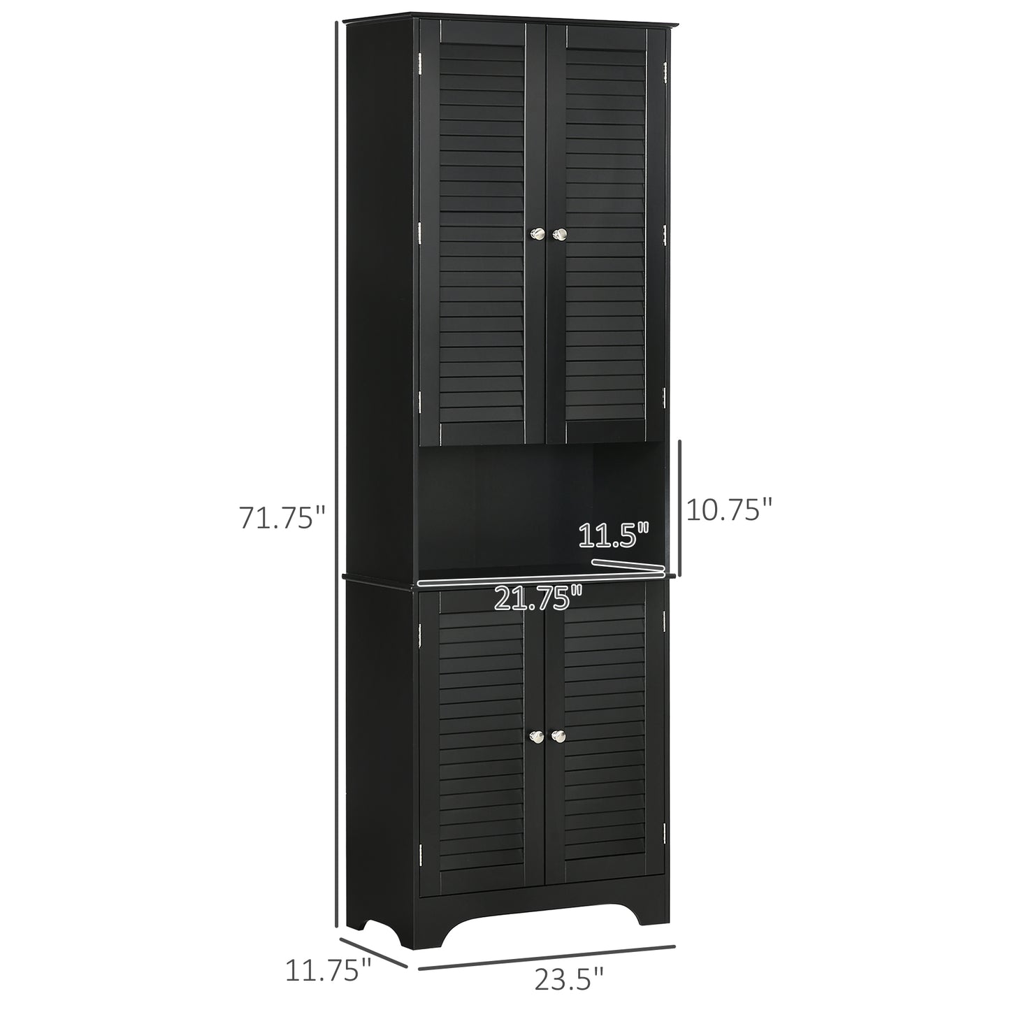 Homcom Tall Narrow Storage Cabinet - Black