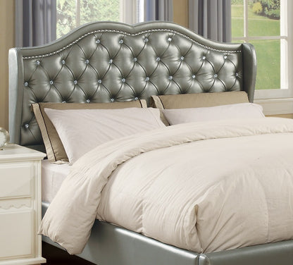 Dexter Wingback Design Full Size Bed - Silver