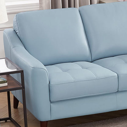 Ersa Leather Loveseat - Blue