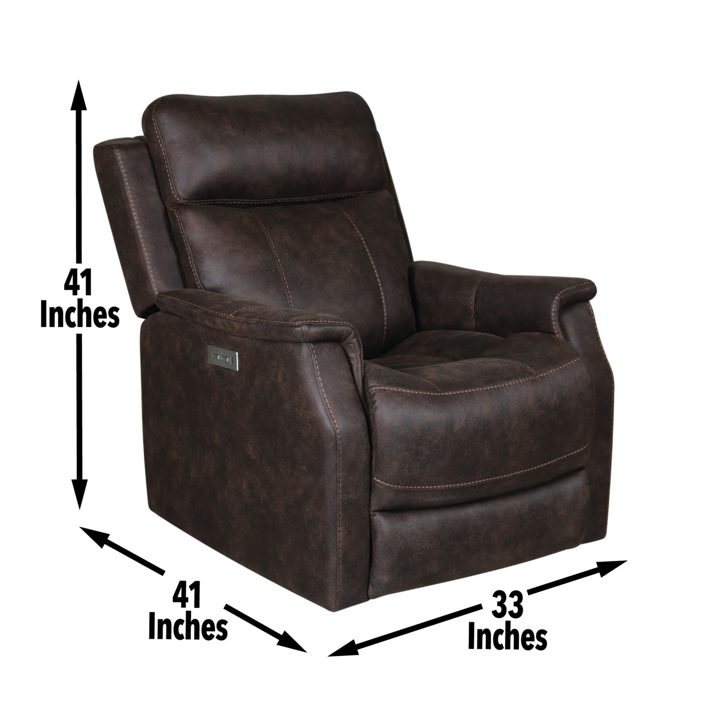 Nest  Compact Dual-Power Recliner - Walnut