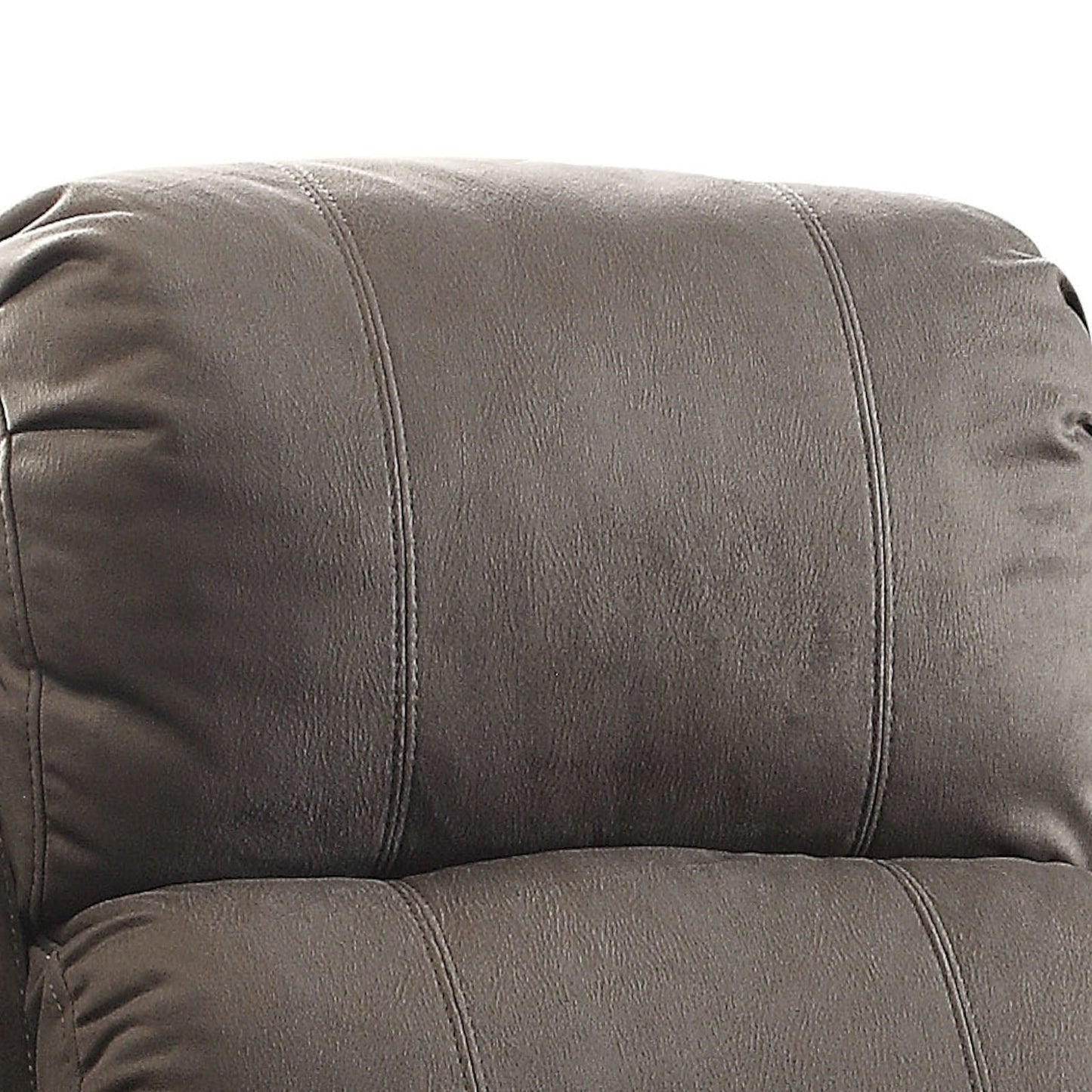 Aeon Polished Recliner with Pillow Top Arm - Charcoal