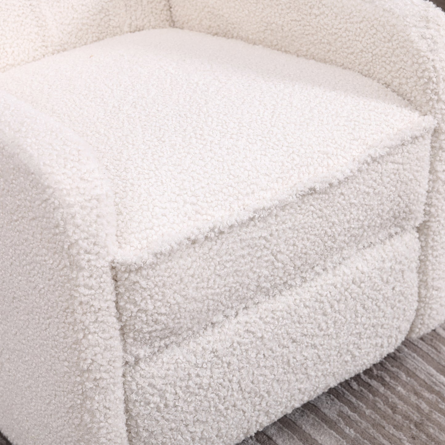 Davina Swivel Rocking Recliner Chair - White