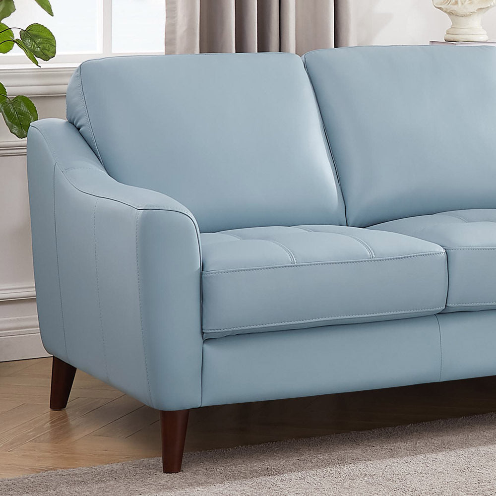 Ersa Leather Loveseat - Blue