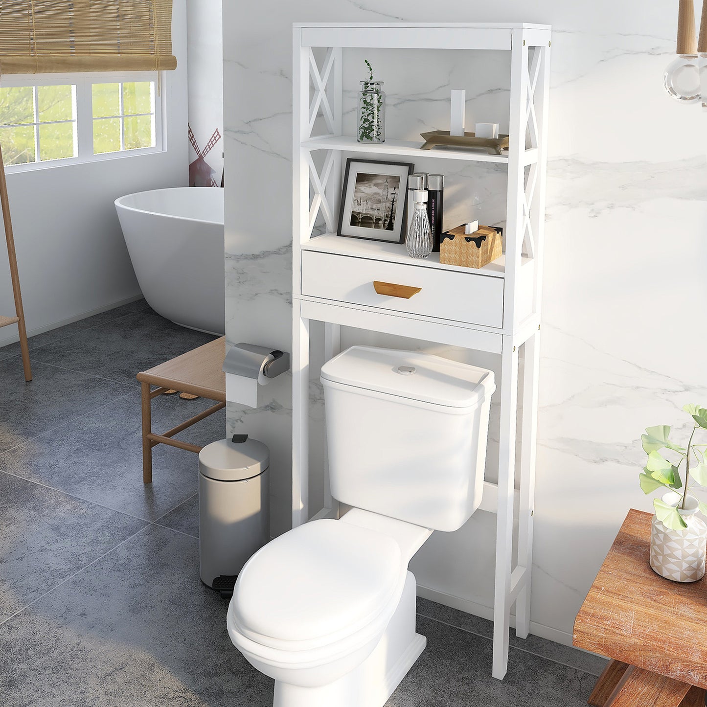 Aura Over-the-Toilet Storage Cabinet White