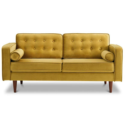 Casey Velvet Loveseat - Yellow