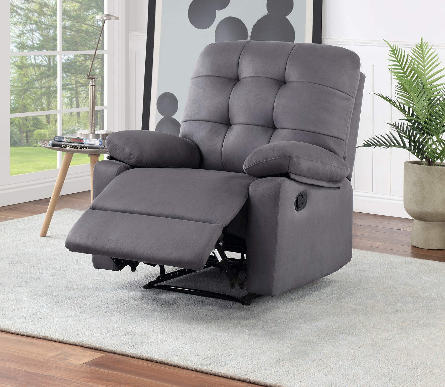 Debi Plush Microfiber Motion Recliner Chair - Ebony