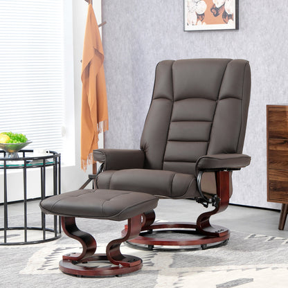 Lulu Swivel Recliner with Ottoman - Brown