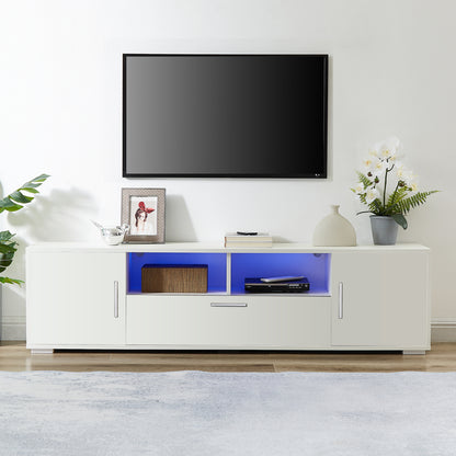 Oasis TV Stand with LED Lights - White