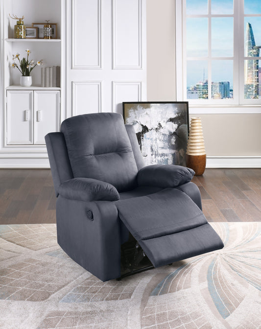 Freda Microfiber Motion Recliner - Ebony