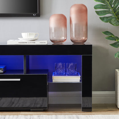 Lacey TV Stand with LED light - Black