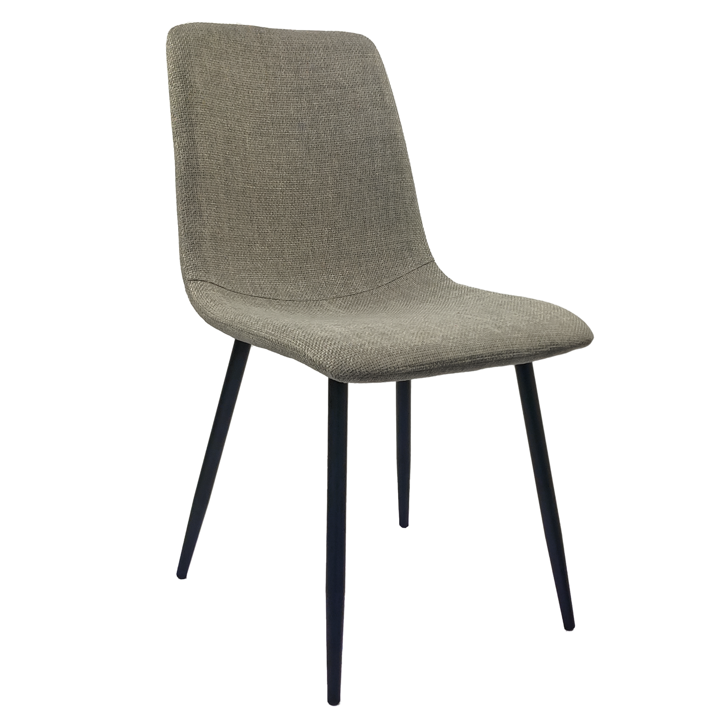 Ona Suedette Dining Chairs with Black Metal Leg (Set of 2) - Light Gray