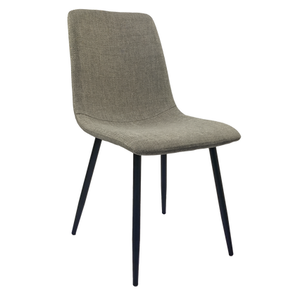 Ona Suedette Dining Chairs with Black Metal Leg (Set of 2) - Light Gray