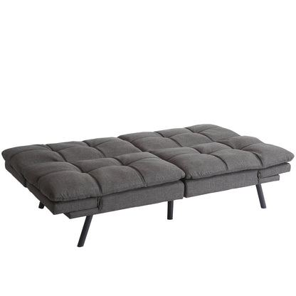 Koa Modern Convertible Memory Foam Futon Sofa Bed - Dark Grey