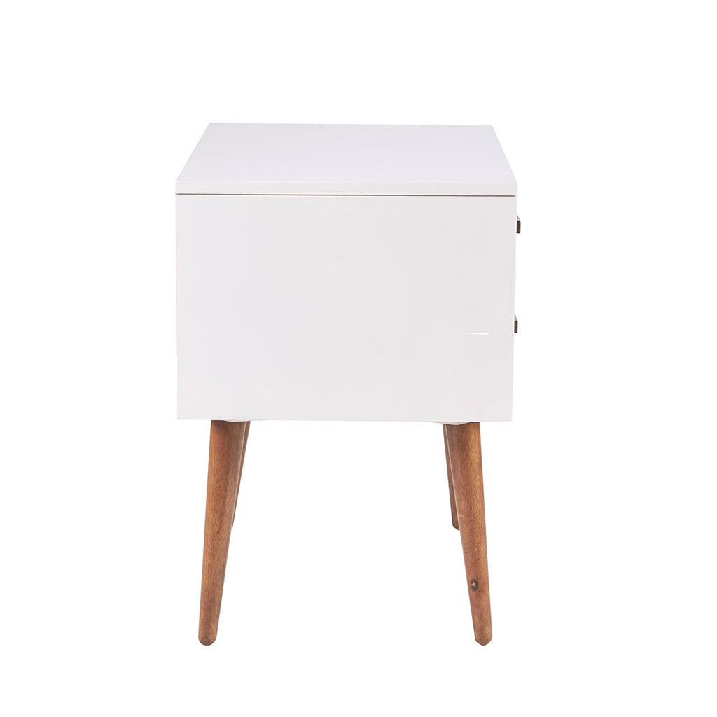 Ava Storage Nightstand - Off-White+Navy