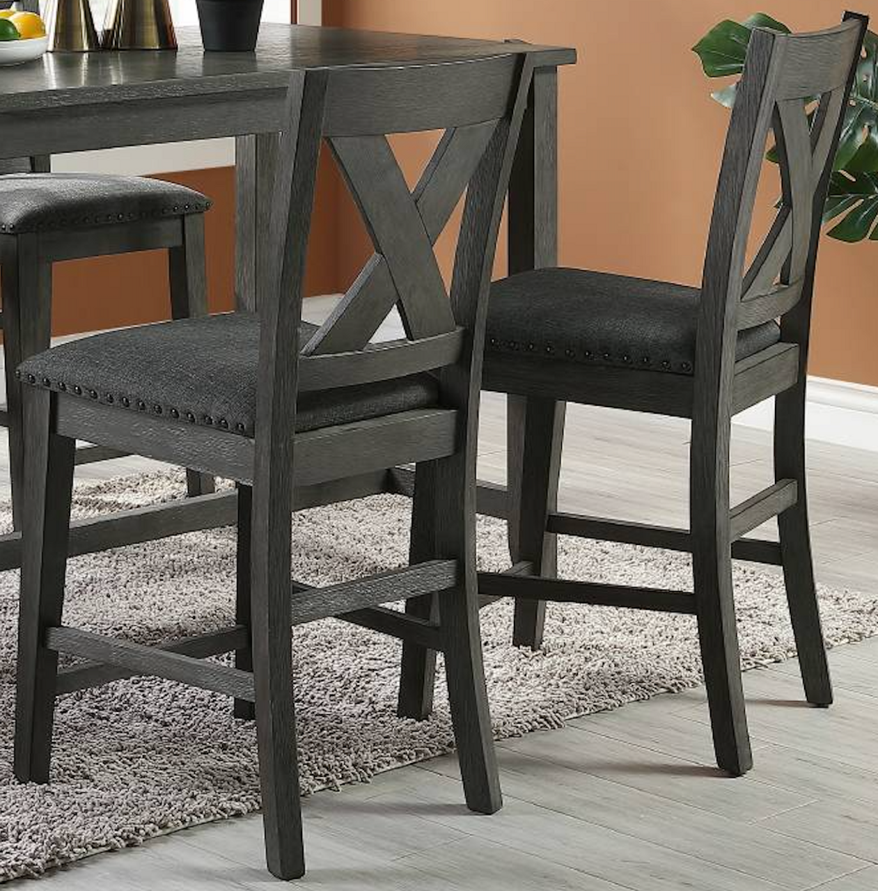 Benny Counter Height Chairs (Set of 2)- Gray Wash