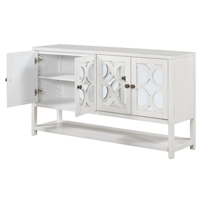 Stasia Sideboard Buffet with Mirrored Doors - Antique White