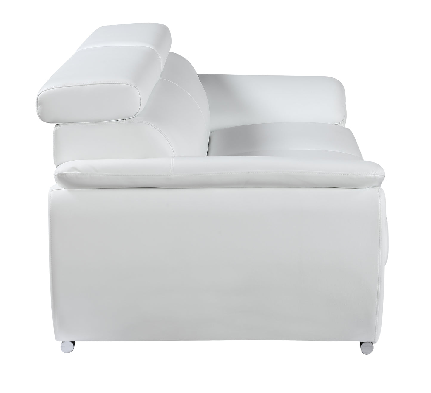 Milton Genuine Leather Loveseat - White