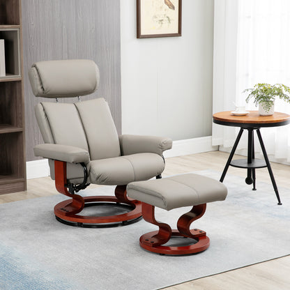 Ochoa Recliner Chair with Ottoman - Gray