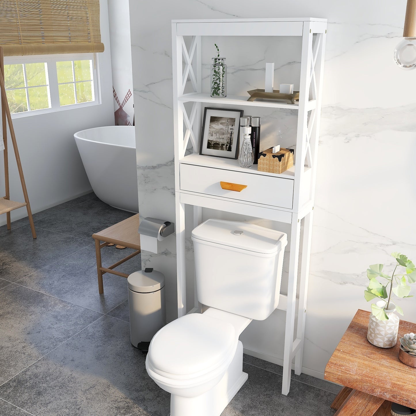 Aura Over-the-Toilet Storage Cabinet White