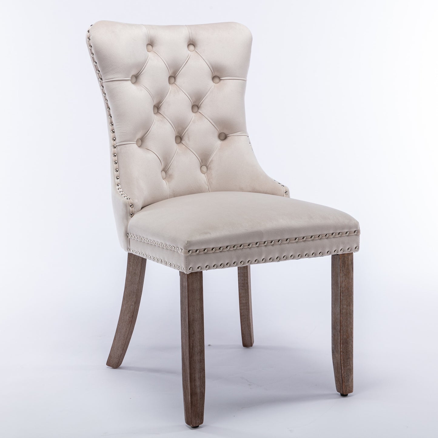 Nikki Velvet Dining Chair (Set of 2) - Beige