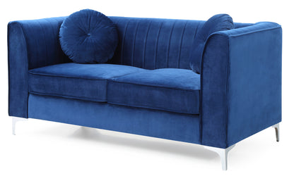 Enzo II Sloped Arm Loveseat - Navy Blue