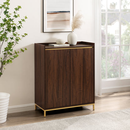 Ula Minimalist 2-Door Accent Cabinet - Dark Brown