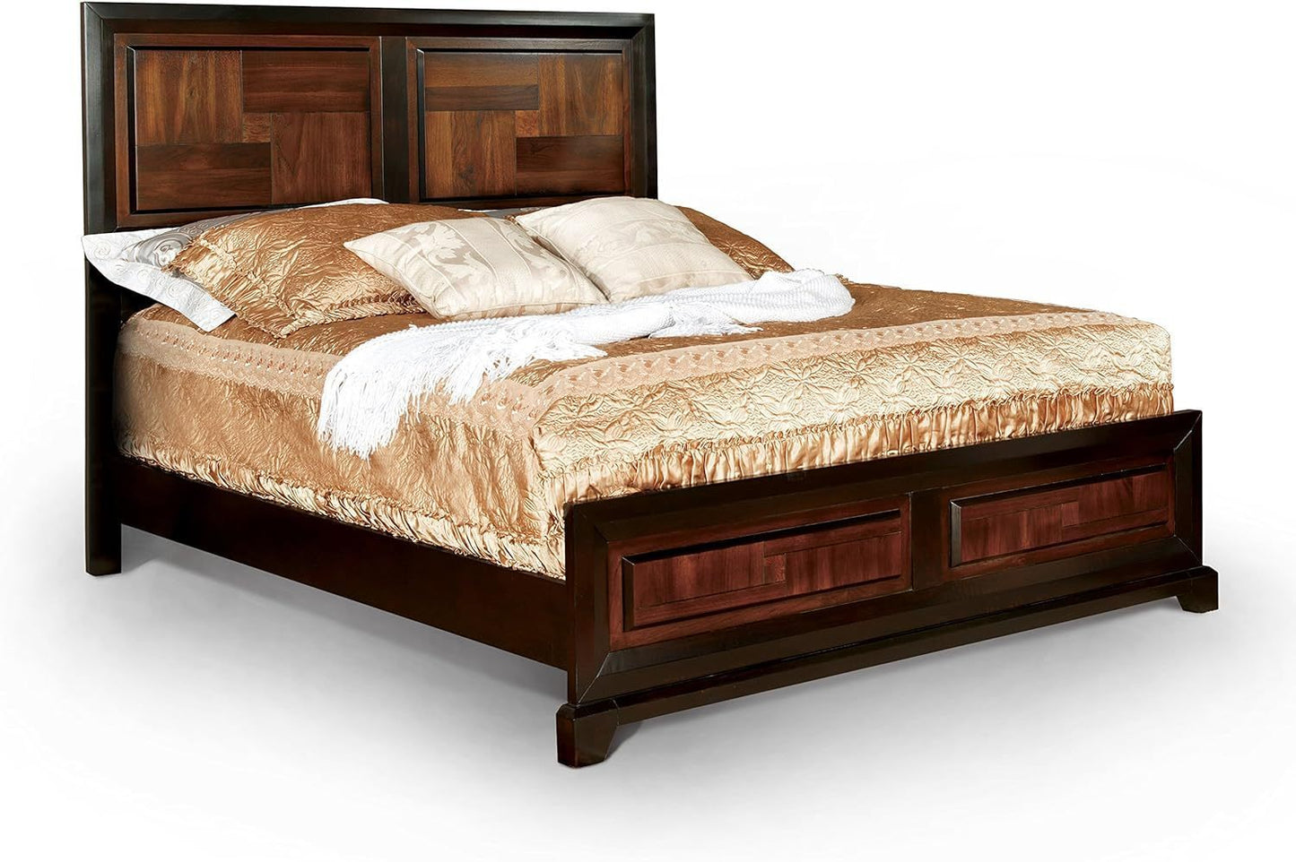 Natasia Solidwood Queen Size Bed - Walnut