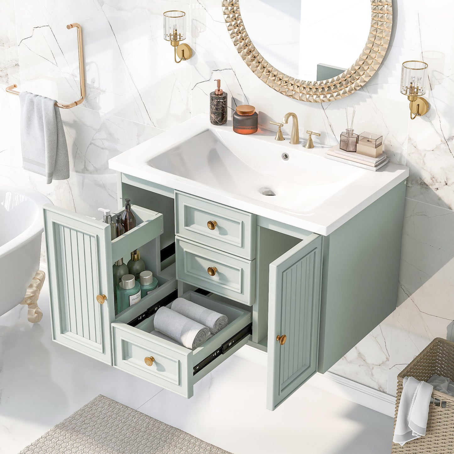 Greenwood Wall Mounted Bathroom Vanity