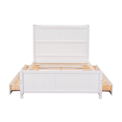 Zeal Full Size Platform Bed w Storage - White