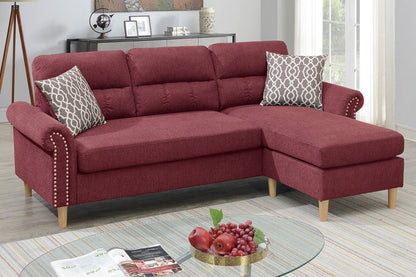 Esme Reversible Sectional Sofa Set  - Red