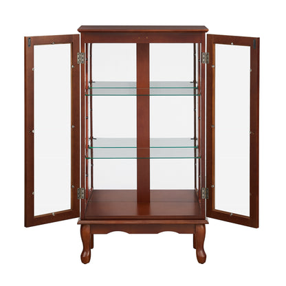 Karla Lighted Curio Diapaly Cabinet - Walnut