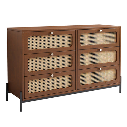 Priya Rattan Storage Cabinet - Walnut