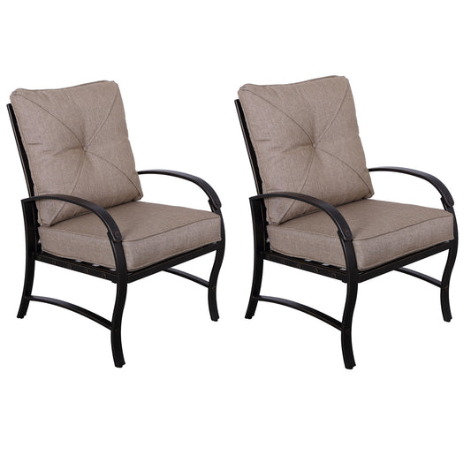 Fasto Outdoor Dining Chair With Cushion (Set of 2) - Antique Bronze