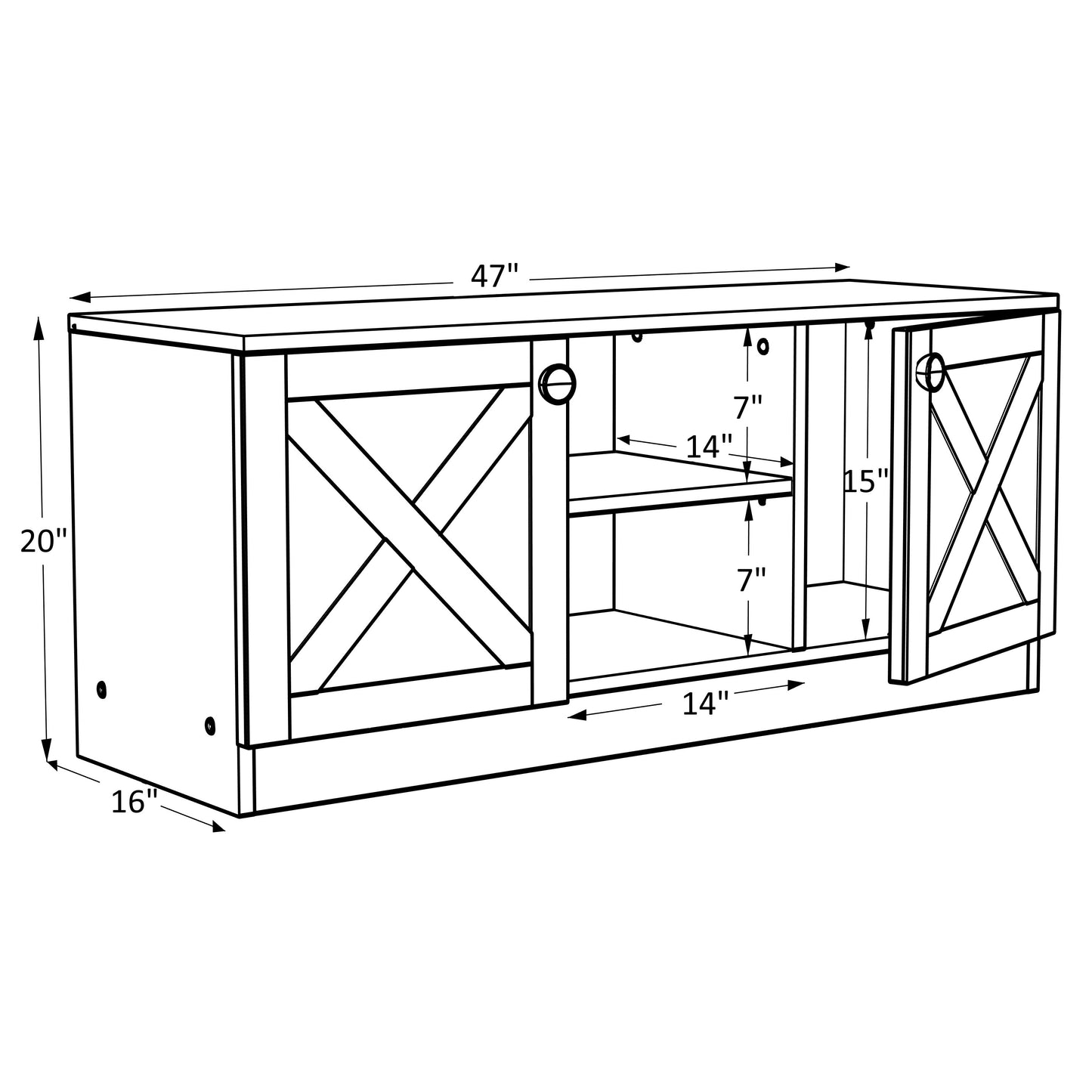 Costal TV Stand - White