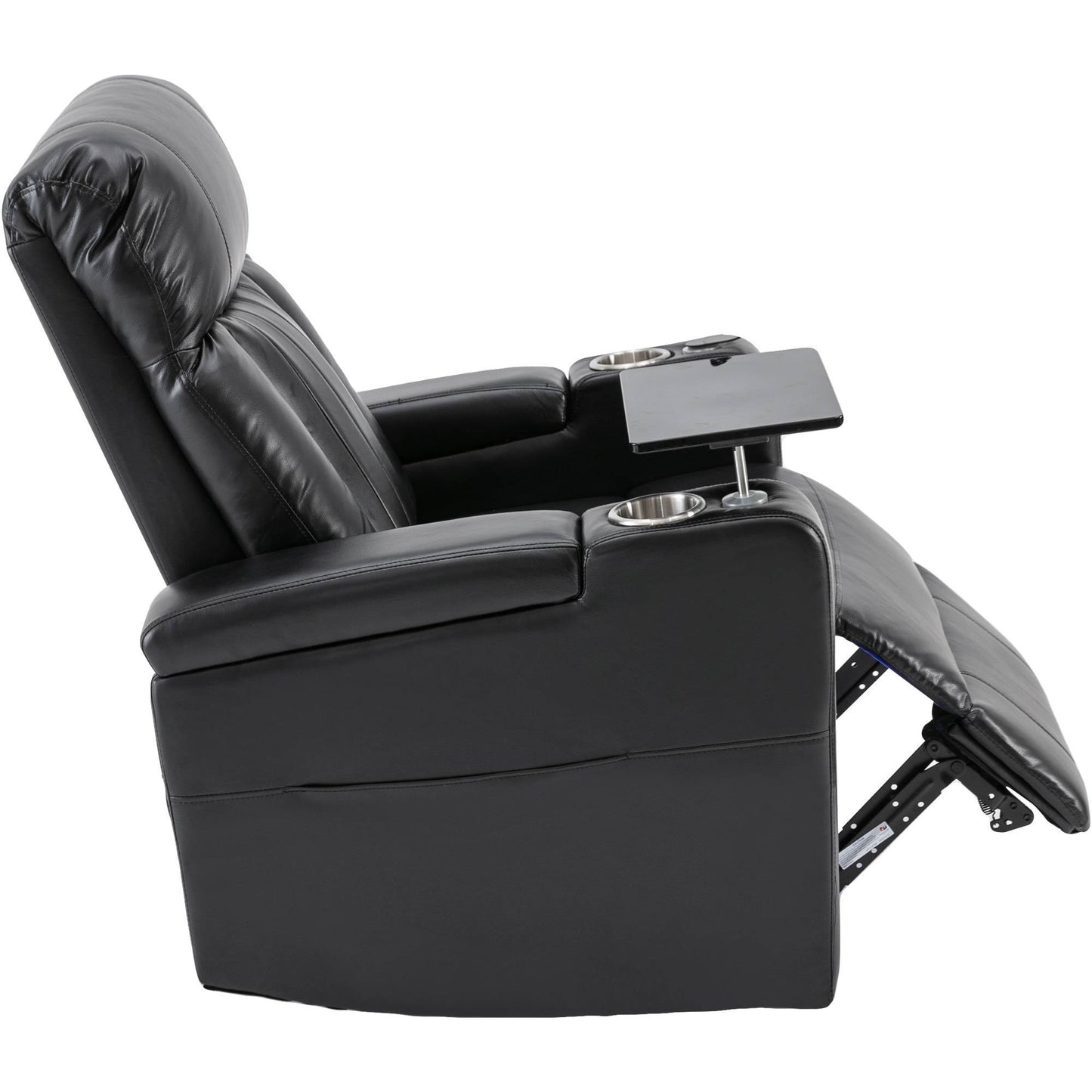 Anika Premium Power Recliner with Swivel Tray Table - Black