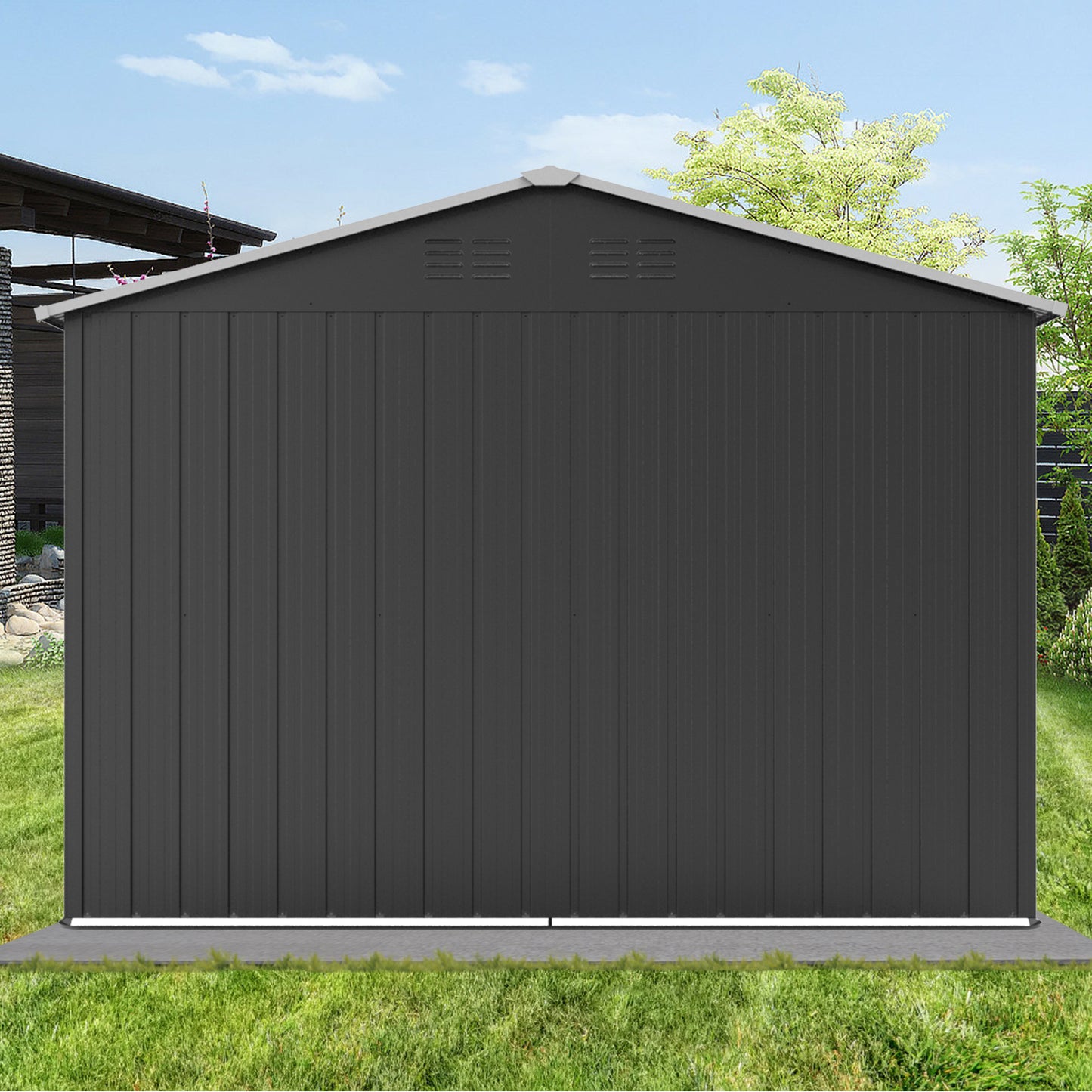 Homer 6 X 8 ft Metal Garden Sheds Outdoor Storage - Gray