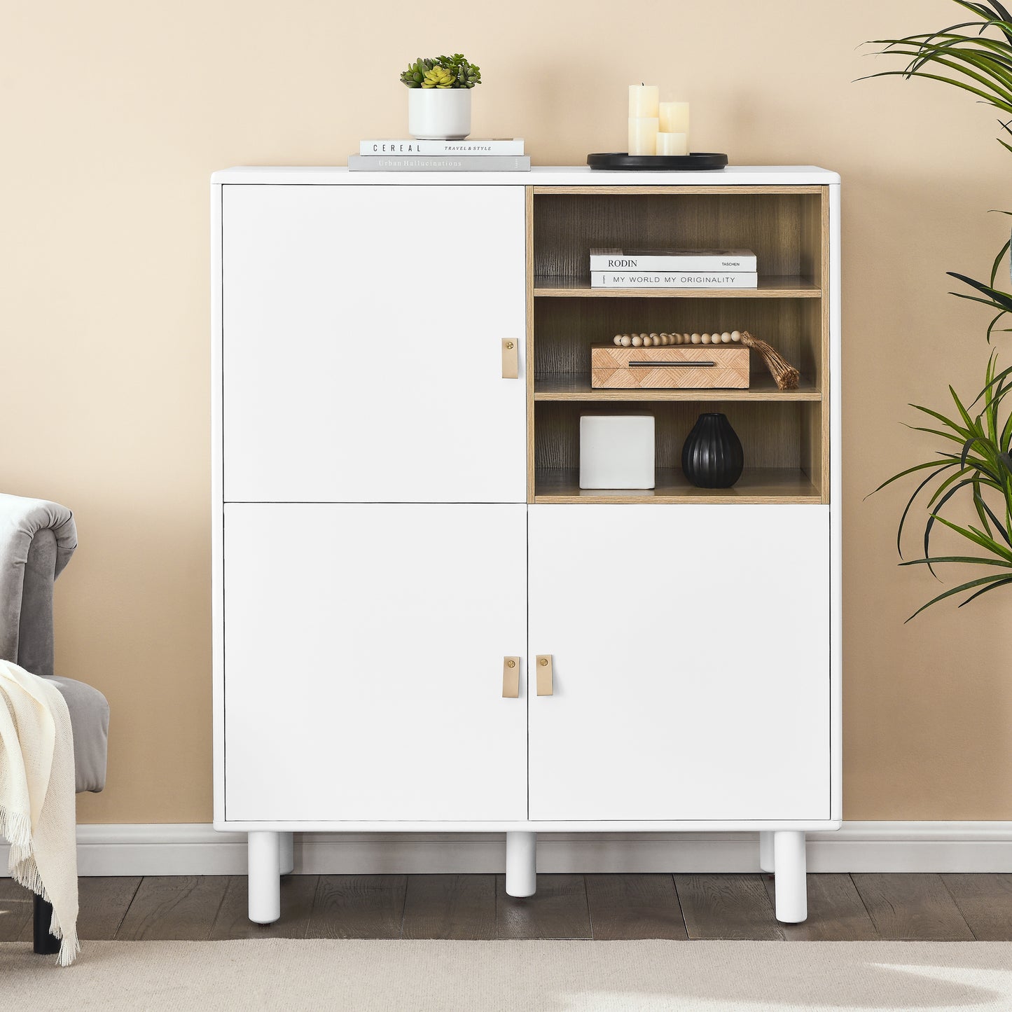 Giga Storage Wooden Cabinet - White