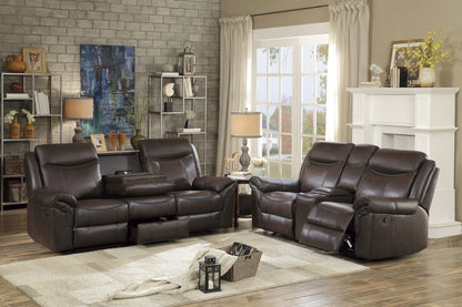 Asa Glider Recliner Loveseat w/ Storage - Dark Brown