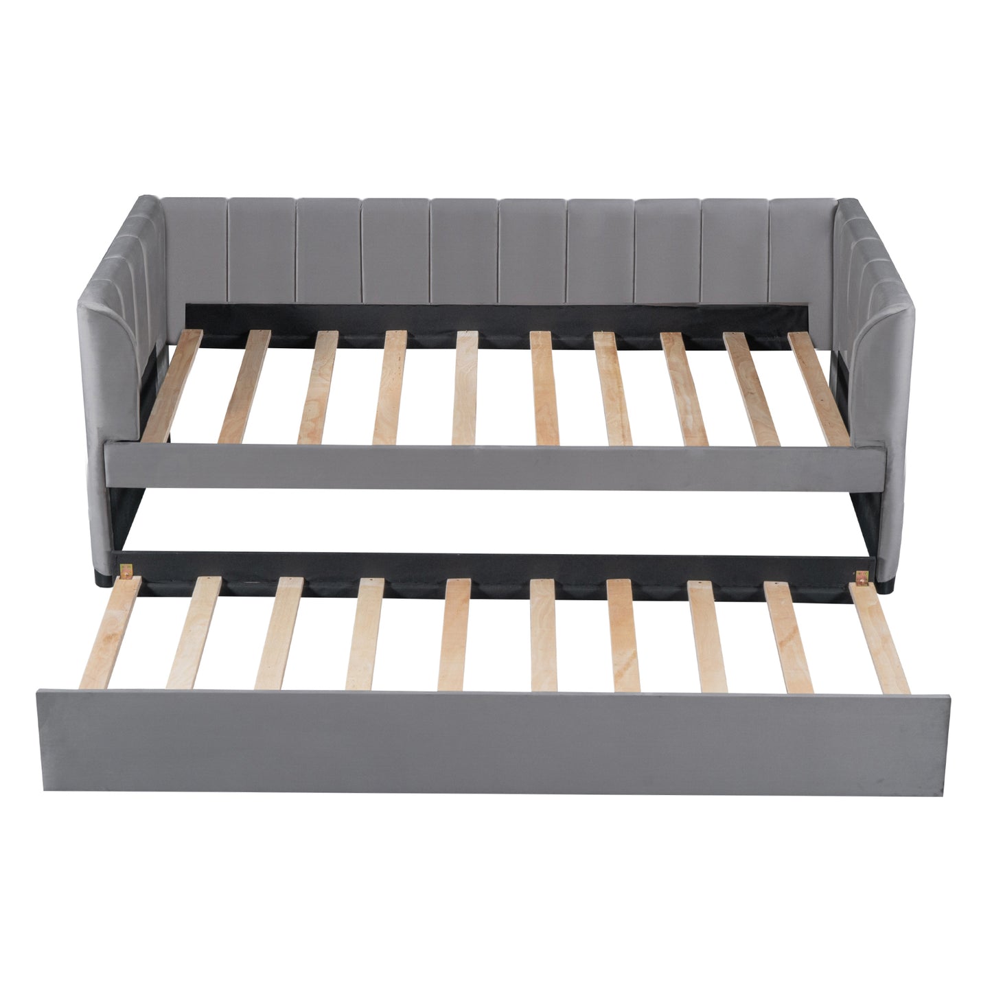 Tano Twin Size Upholstered Daybed with Trundle - Gray