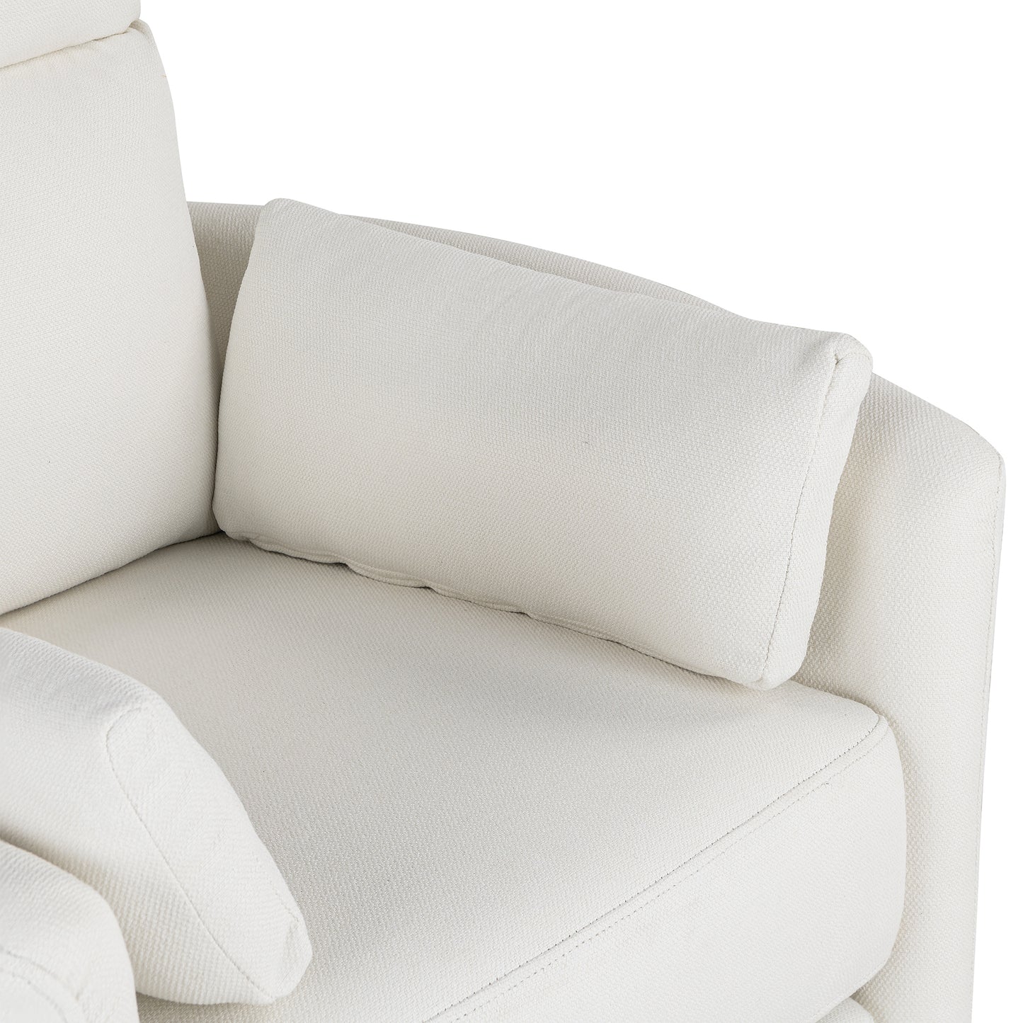 Niki Upholstered Swivel Recliner - Beige