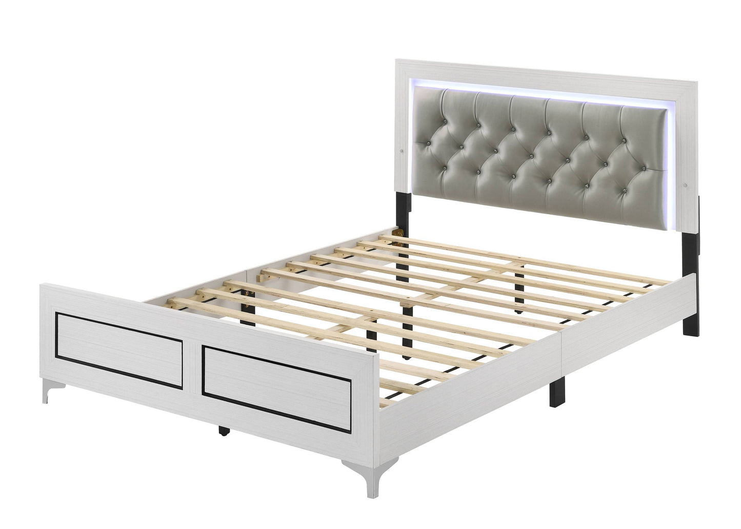 Casilda Queen Size Bed w/LED - Gray