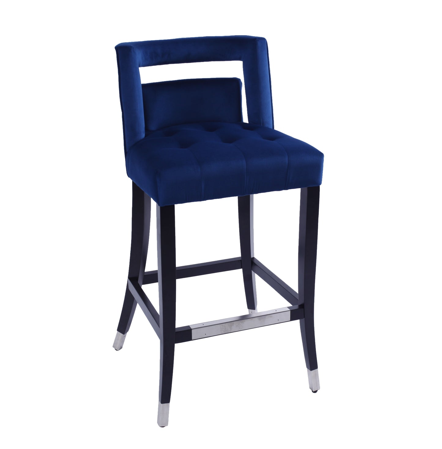 Xavier Suede Velvet Bar Stool - Navy Blue Set of 2